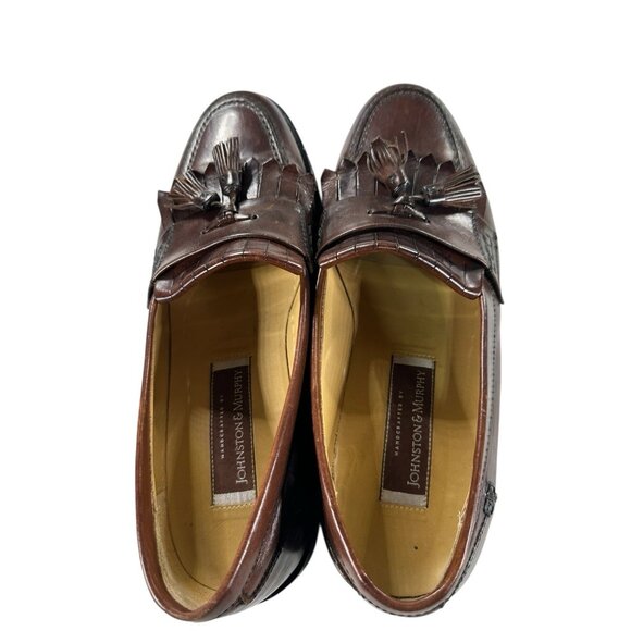 Johnston & Murphy Size 11 M Brown Men's Leather Tassel Slip On Dress Loafers - Picture 8 of 9